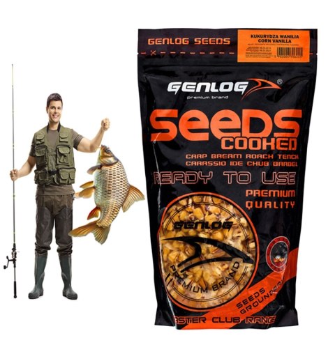 Genlog Cooked Seeds - ziarna wędkarskie, kukurydza wanilia 1l Genlog Cooked Seeds - ziarna wędkarskie, kukurydza wanilia 1l
