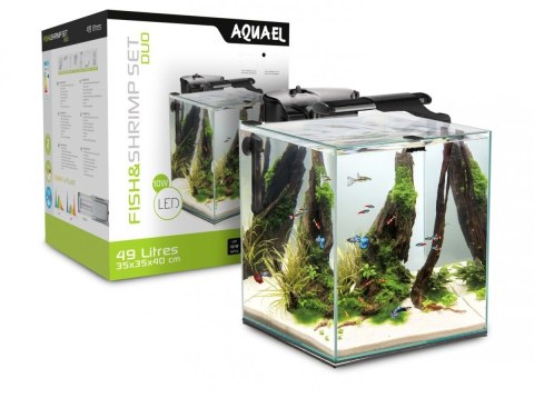 Aquael Fish&Shrimp Set DUO Czarny Zestaw Akwarium 49l Aquael Fish&Shrimp Set DUO Czarny Zestaw Akwarium 49l