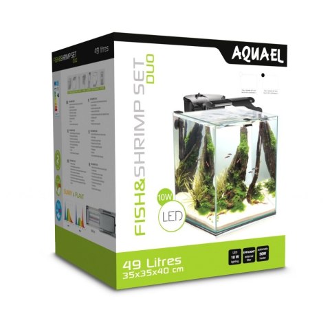 Aquael Fish&Shrimp Set DUO Czarny Zestaw Akwarium 49l Aquael Fish&Shrimp Set DUO Czarny Zestaw Akwarium 49l