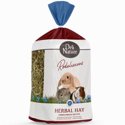 Deli Nature Rodelicious Herbal Hay Cornflower & Nettle - sianko ziołowe pokrzywa i chaber 600g Deli Nature Rodelicious Herbal Hay Cornflower & Nettle - sianko ziołowe pokrzywa i chaber 600g