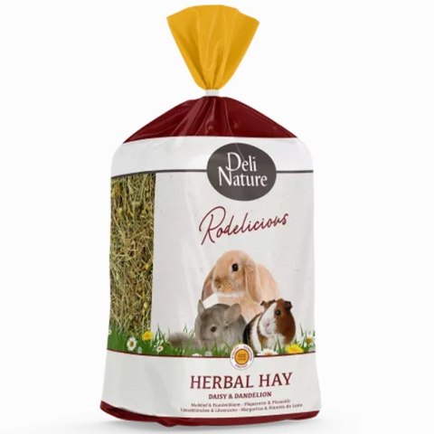 Deli Nature Rodelicious Herbal Hay Daisy & Dandelion - sianko ziołowe stokrotka i mniszek lekarski 600g Deli Nature Rodelicious Herbal Hay Daisy & Dandelion - sianko ziołowe stokrotka i mniszek lekarski 600g